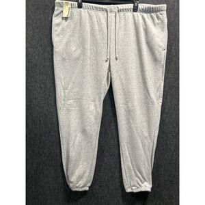 No Boundaries Fleece Jogger Mens 3XL(48-50) Heather Grey Drawstring Elastic Cuff